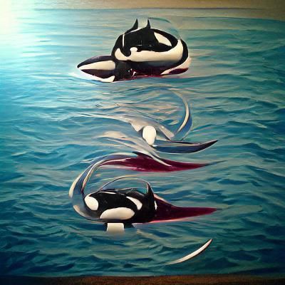 Killer Whales in Acrylic Art