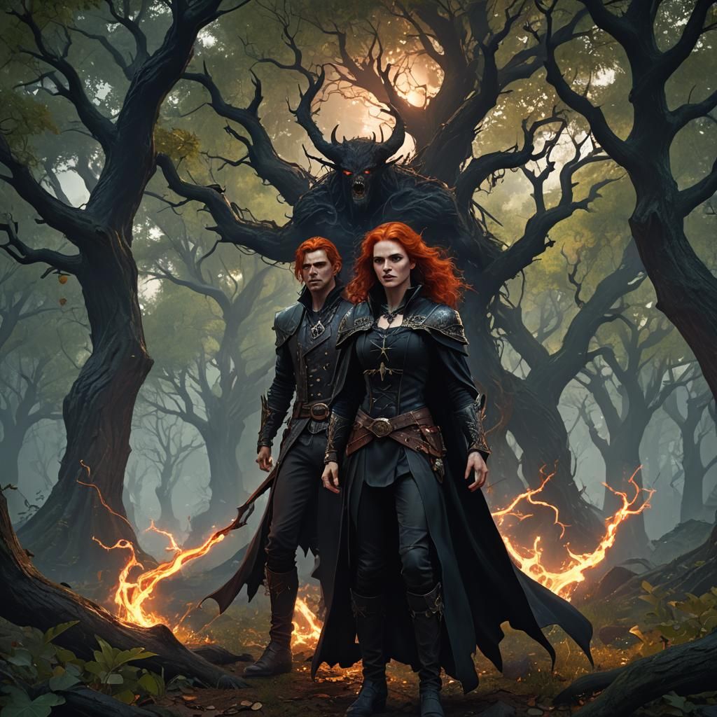 Witch and Vampire Soulmates in Dark Fantasy Art