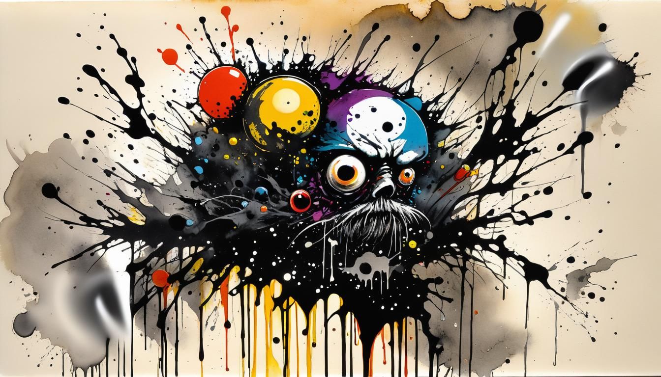 Grotesque Caricature Illustration in Ralph Steadman Style