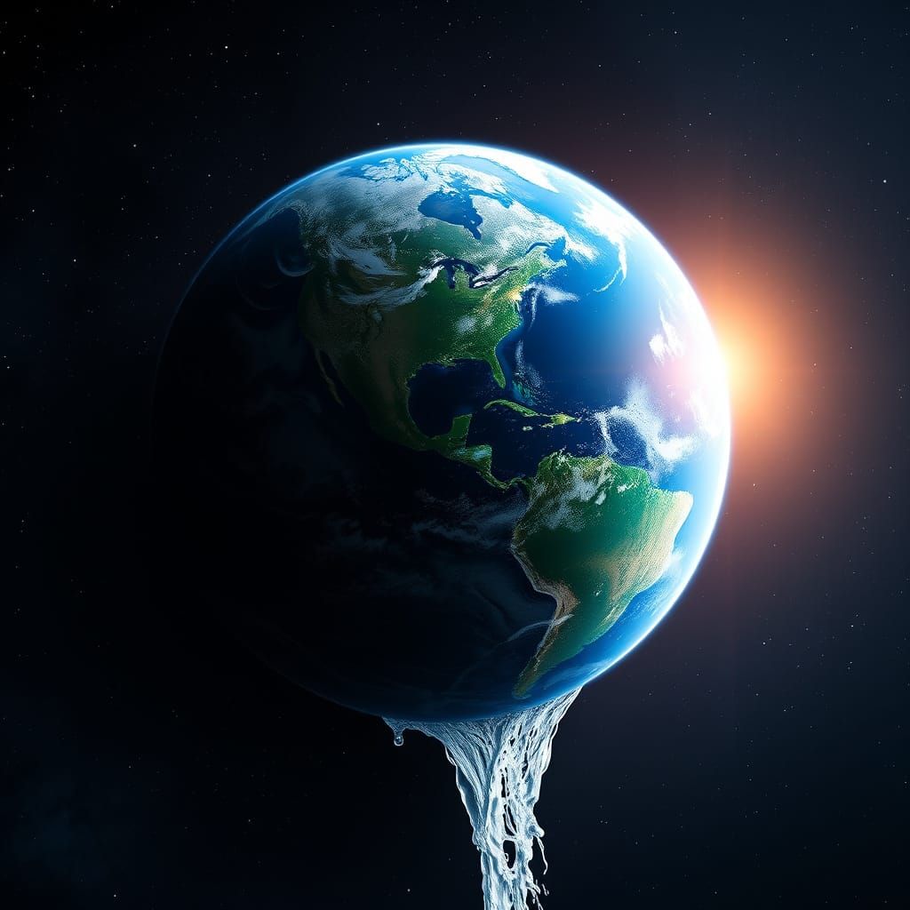 Cosmic Waterfall on Earth in Space