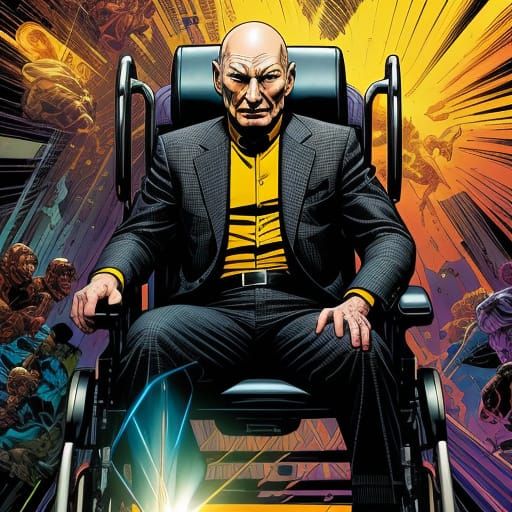 Patrick Stewart as Professor Xavier in Comic Book Style
