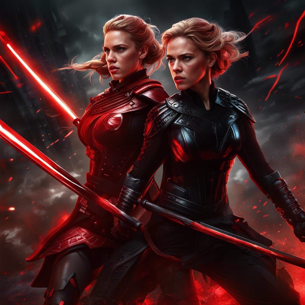 Female Warriors in Vinyl Armor, Fantasy Concept Art