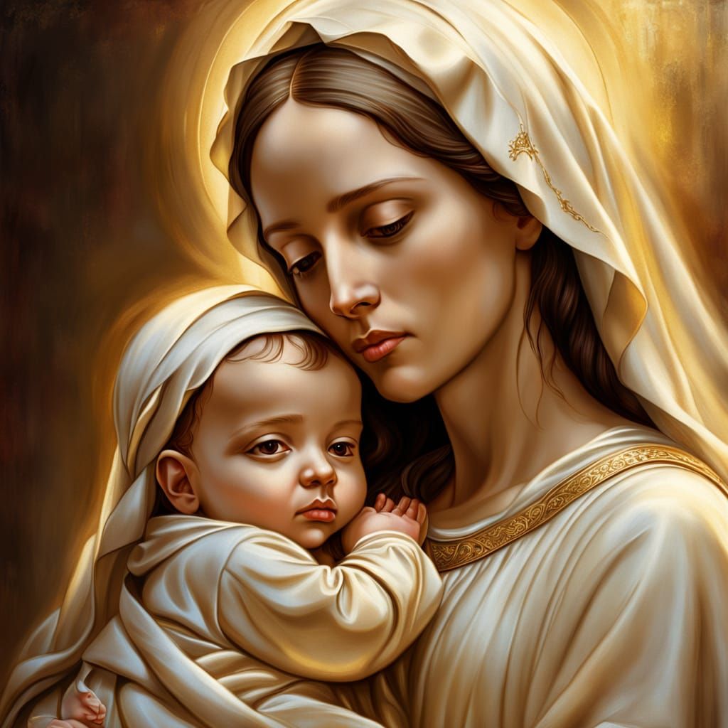 Renaissance Madonna in Golden Light