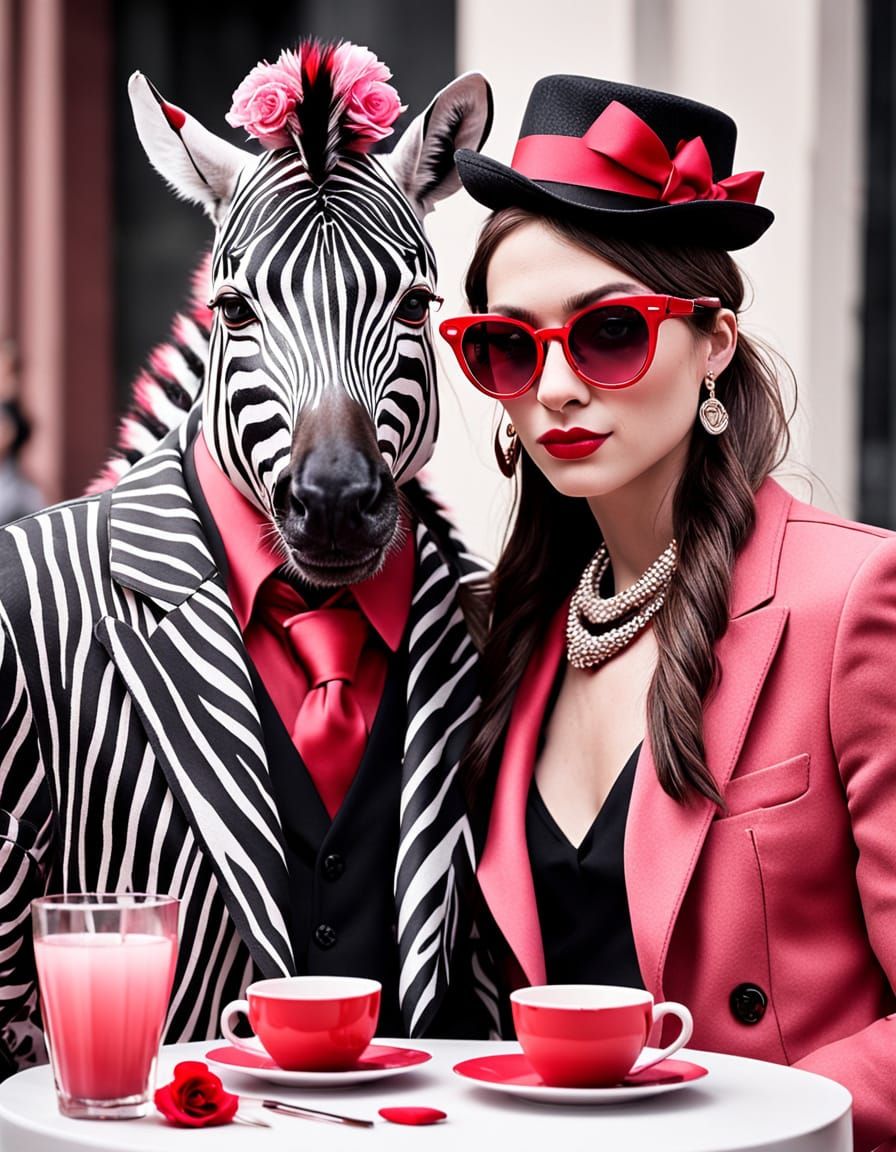 Zebras in Love on Valentine's Day