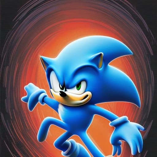 Sonic in Comic Book Art Style