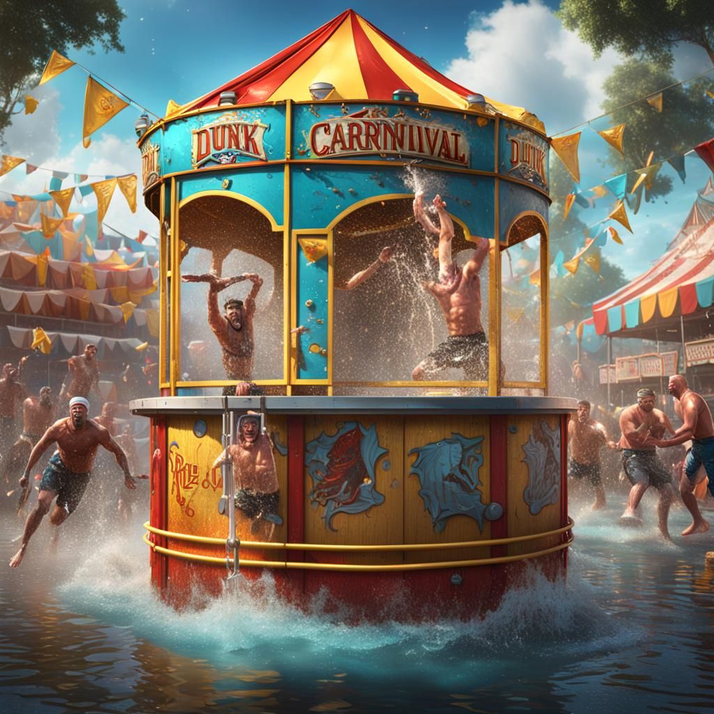 Fraternity Carnival Dunk Tank in Detailed Matte Painting