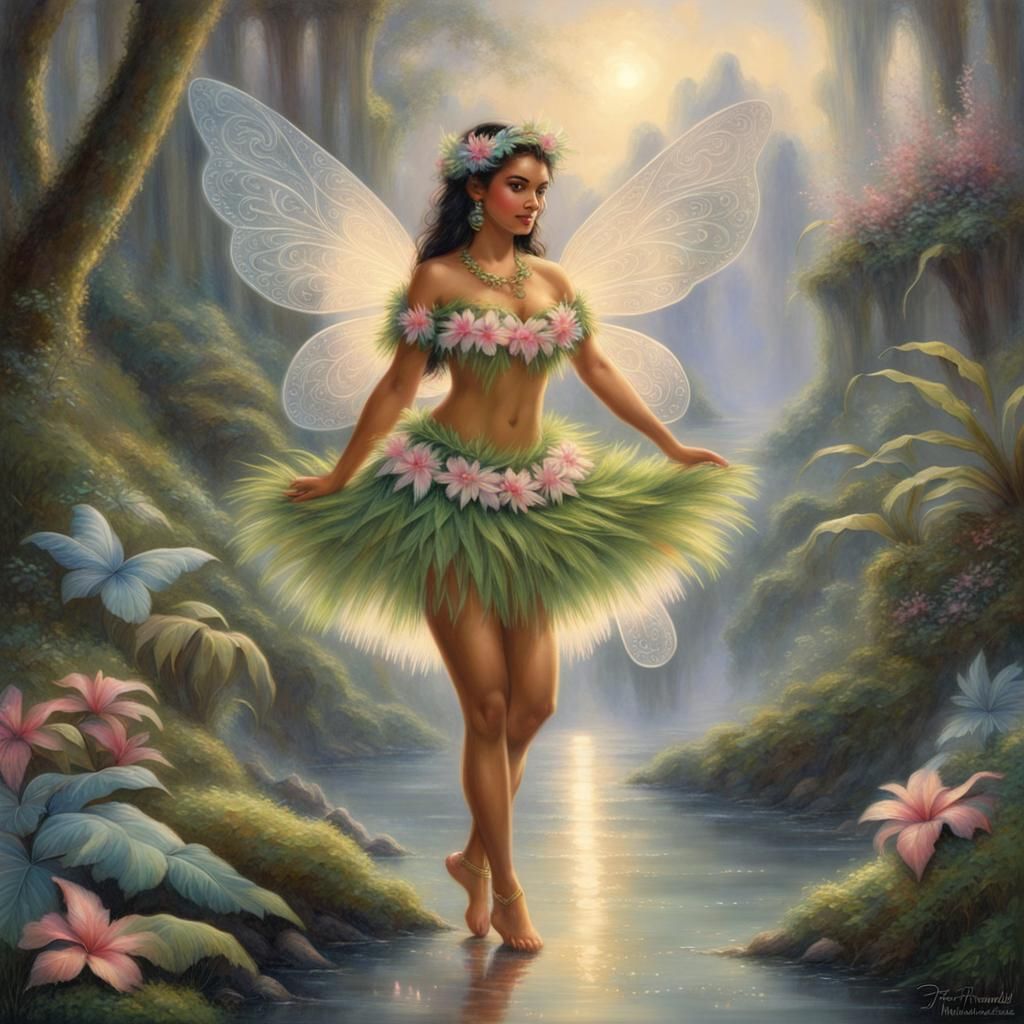 Ethereal Polynesian Fairy in Ballet Tutu