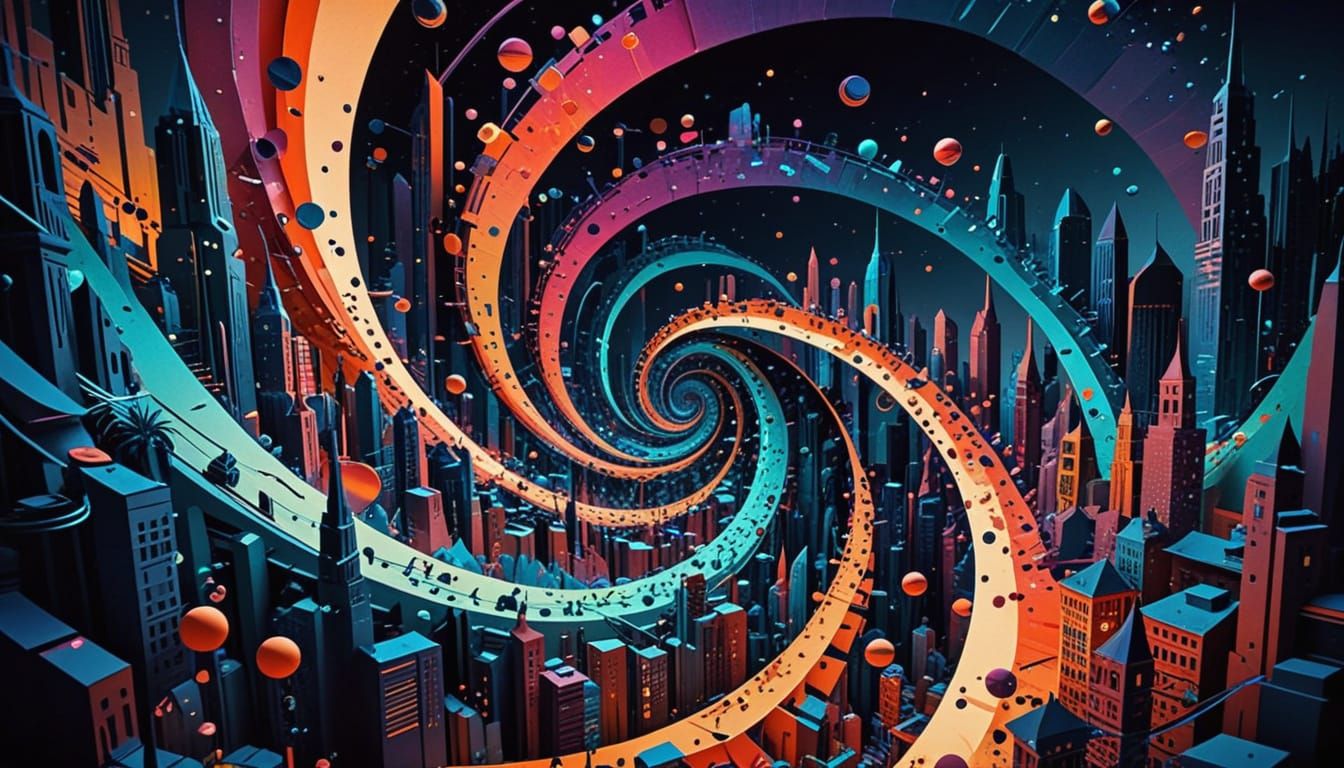 Paper Art: Dreamlike Futuristic Cityscape