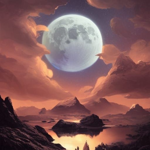 Golden Trees Clash in Lake: Hyperdetailed Concept Art