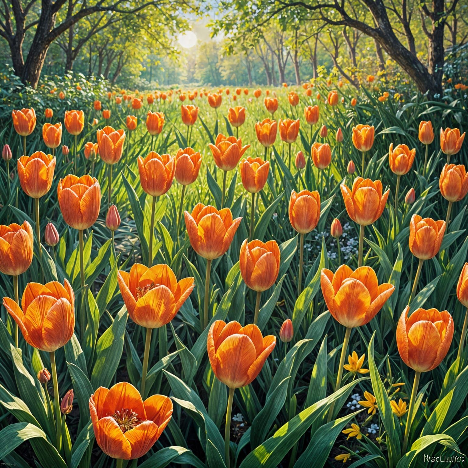 Vibrant Spring Floral in Ethereal Impressionistic Style