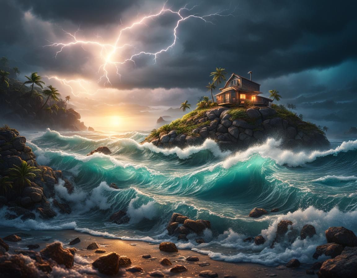 Gloomy Treasures Washed Ashore in Thunderstorm