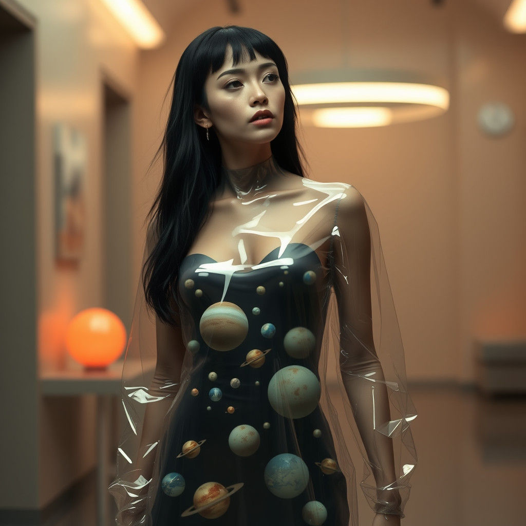 Surreal Futuristic Figure in Ethereal Alien Atmosphere