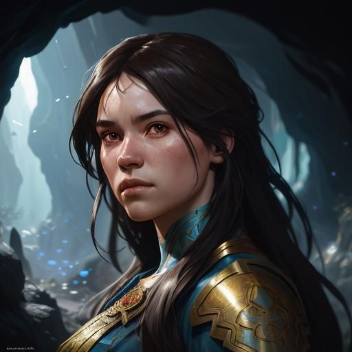 Detailed Portrait of Cave Dweller in Hyperreal Style
