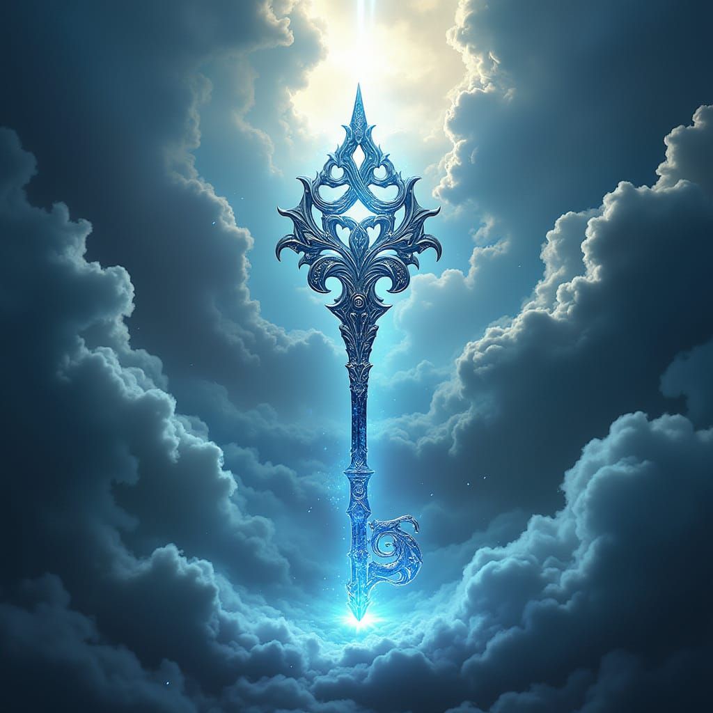 Celestial Keyblade Embodies Light and Darkness in Turmoil