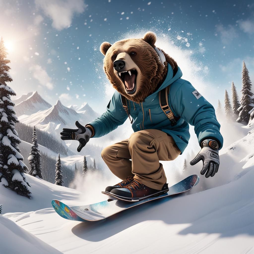 Snowboarder's Magic 360 in Snowy Mountains