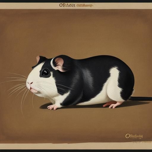 Surreal Guinea Pig Portrait in Expressionist Style