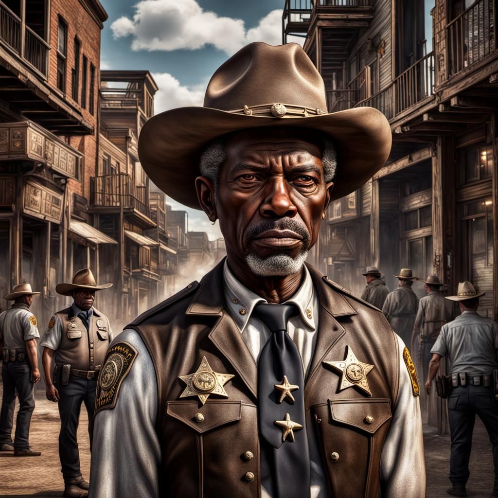 Hyperrealistic Sheriff of Dreadtown in Cinematic Style