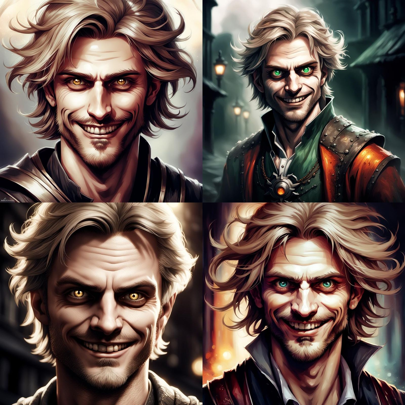 Silver-Eyed Man Portrait in Hyperdetailed Style