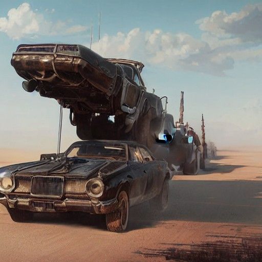 Hyperdetailed Mad Max Chase Scene