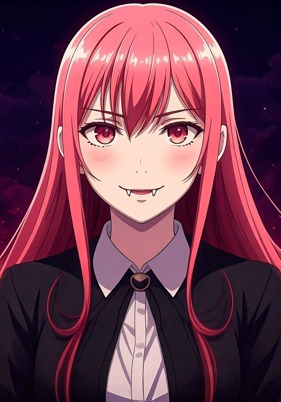 Anime Vampire Girl in Studio Trigger Style