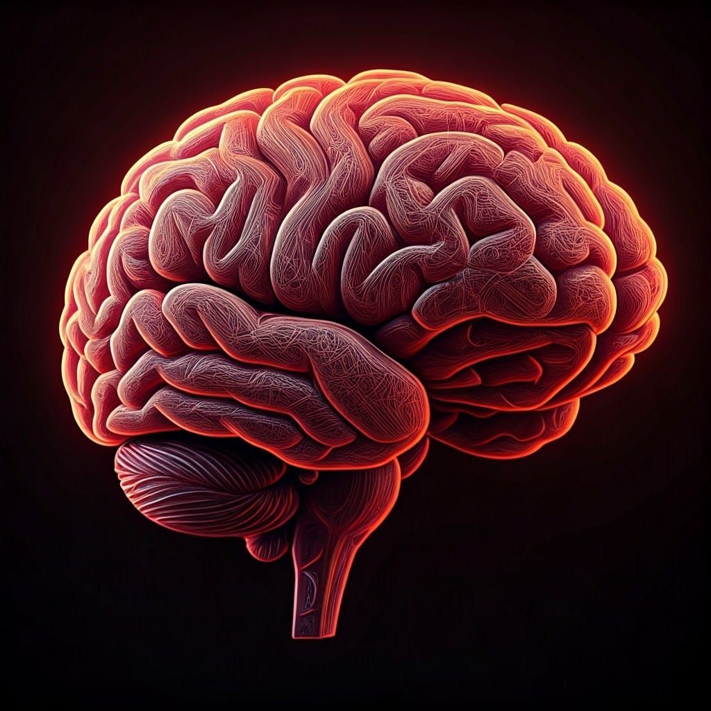 Glowing String Art Brain: Hyperdetailed Dreamcore Abstractio...