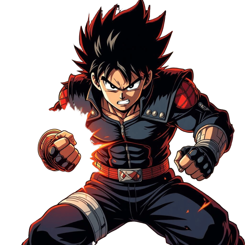 Energetic Shounen Anime Hero T-Shirt Design