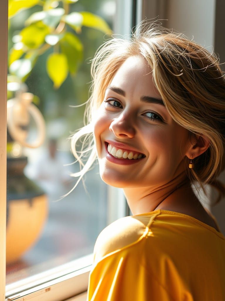 Warm Sunny Smile on a Window