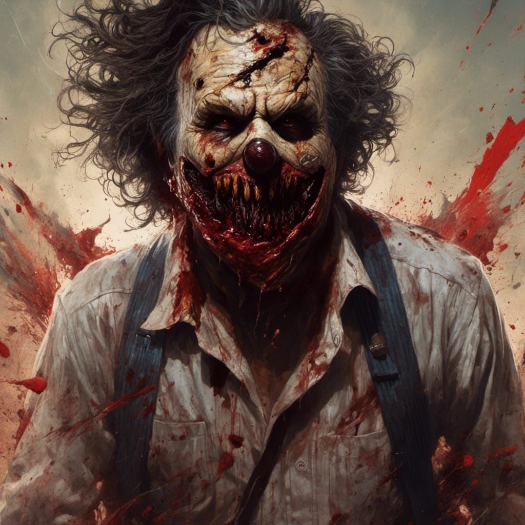 Menacing Leatherface with Human Skin Mask