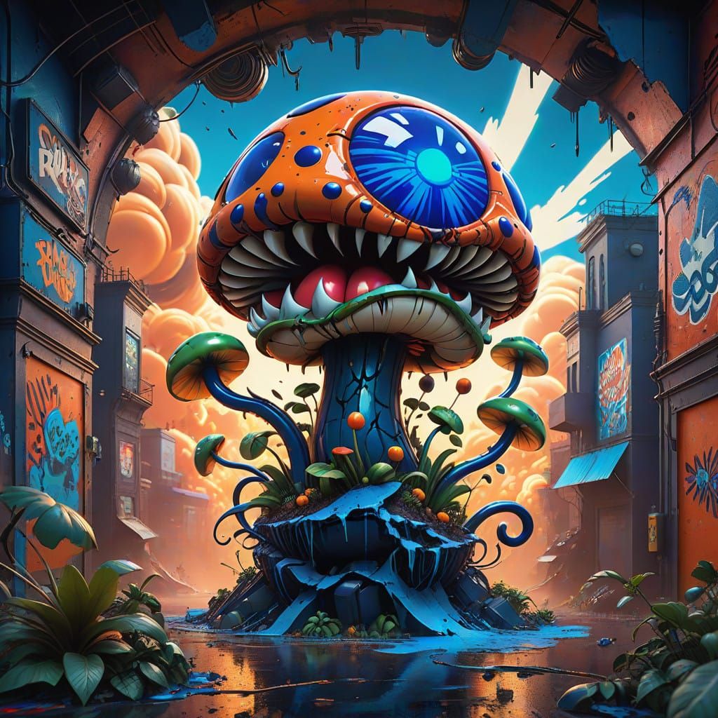 Cyberpunk Apocalypse: Piranha Plant Devours a Dying World
