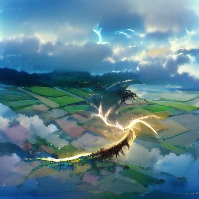 Anime Lightning Dragon in Studio Ghibli Style