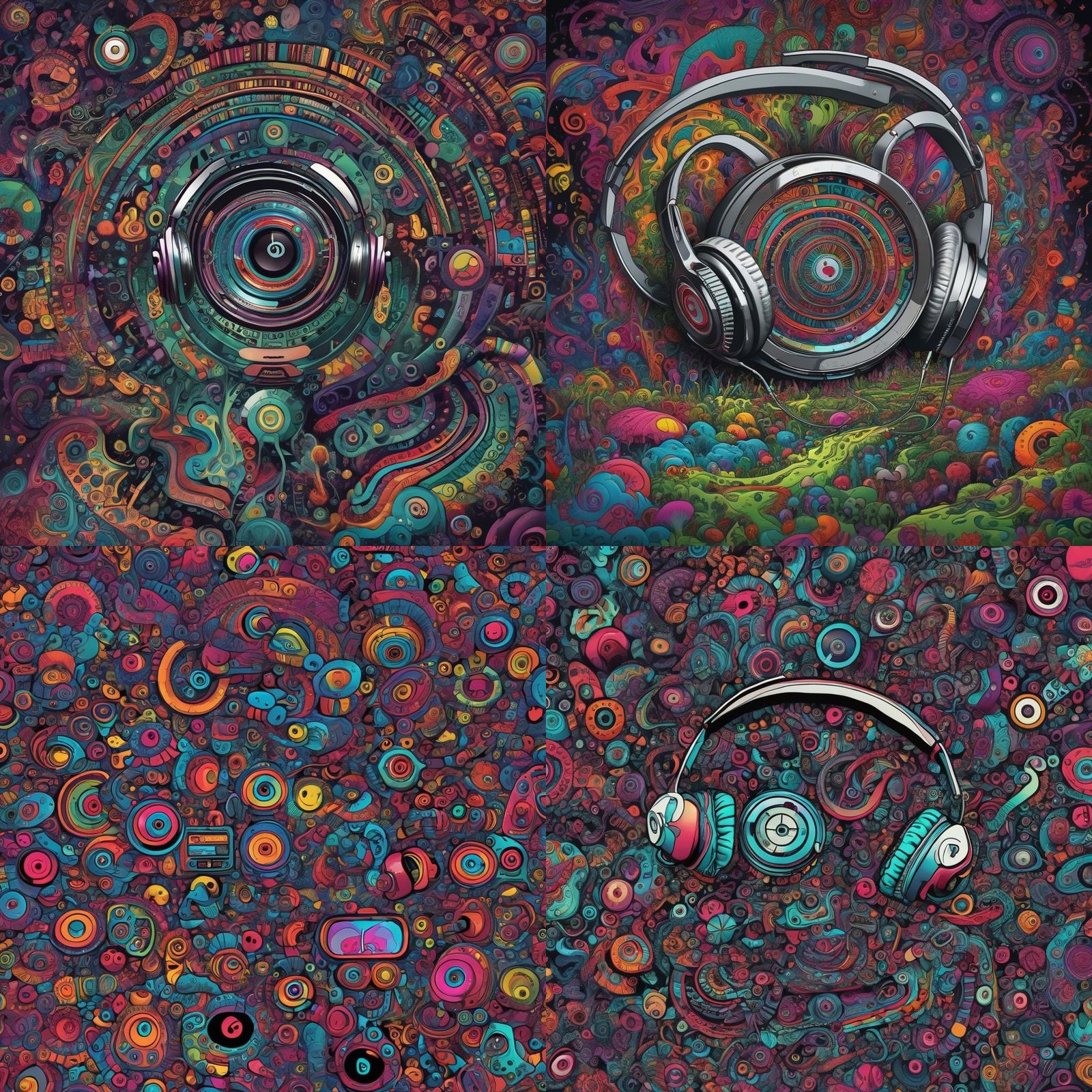 Abstract Trippy Hallucinations in Psychedelic Style