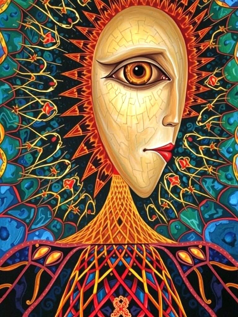 Abstract Figure Speaking in Gaudí Style