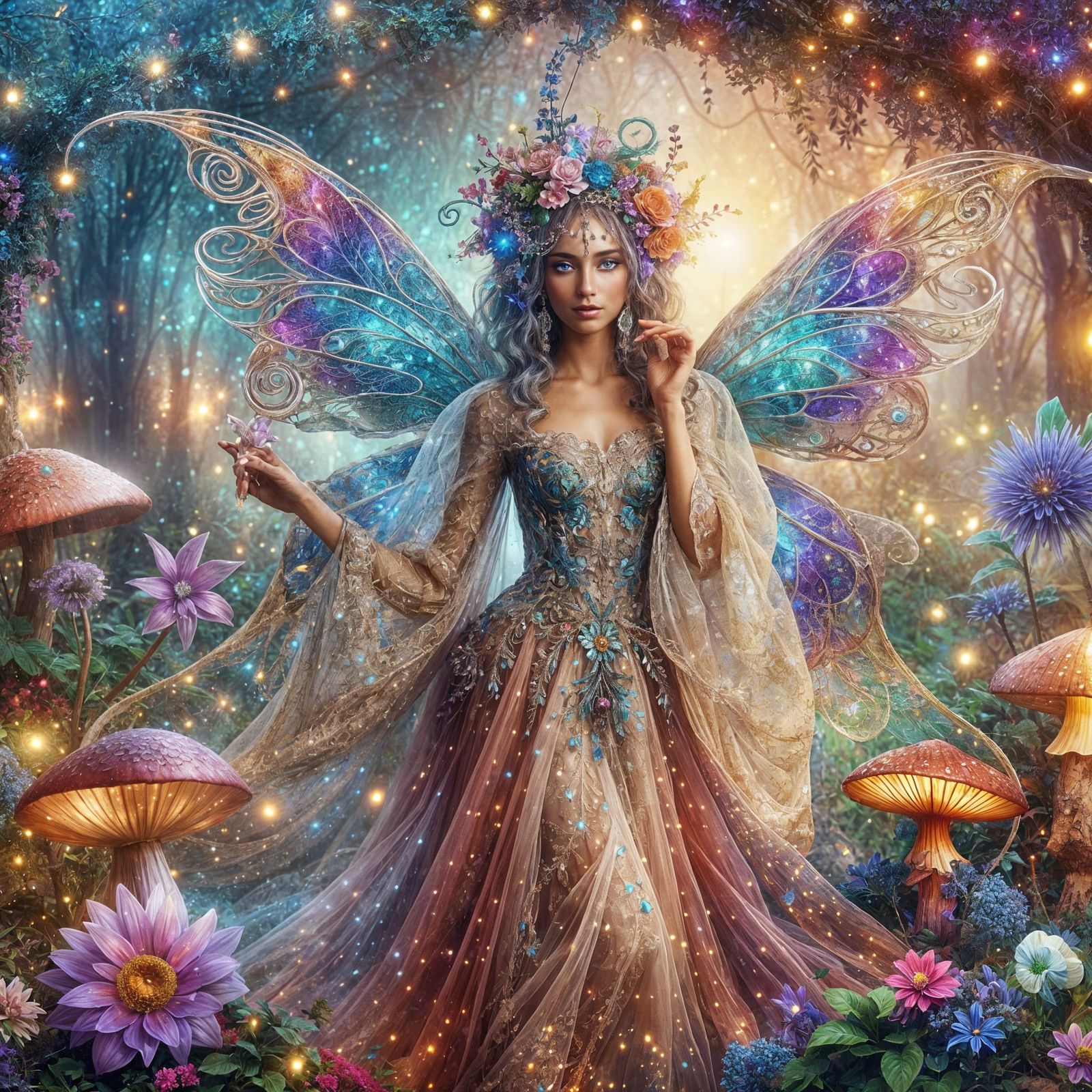 Enchanted Fairy in Whimsical Middle-Eastern Paradise