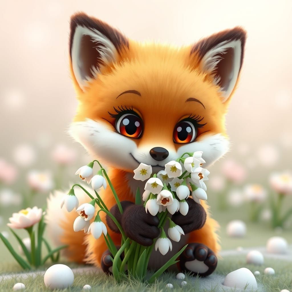 Spring Awakening in Whimsical Cartoon Style