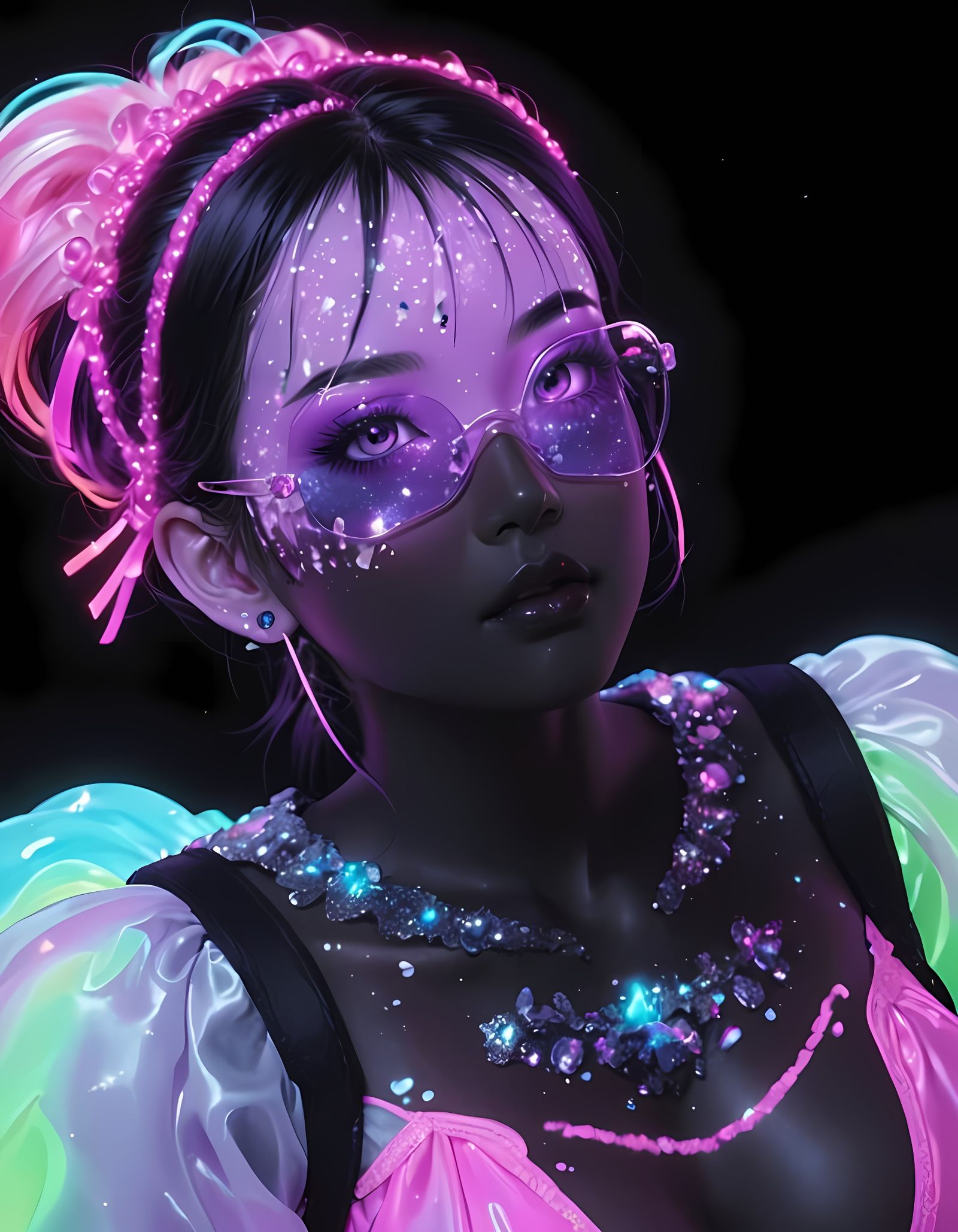 Lisa Frank Inspired Seashore with Holographic Effects