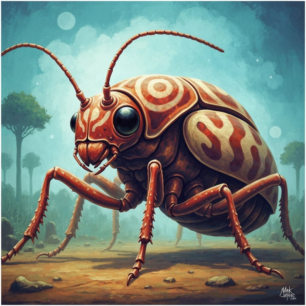 GIANT WETA, Antenna, Bold patterns, MYSTERIOUS, acrylic pain...