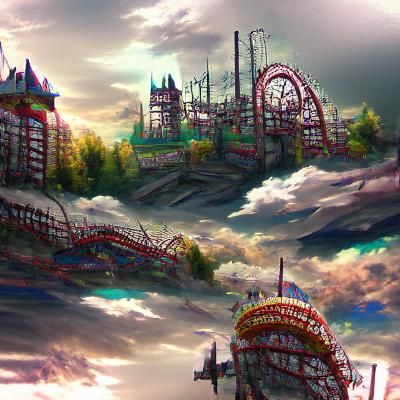Detailed Matte Painting of an Amusement Park