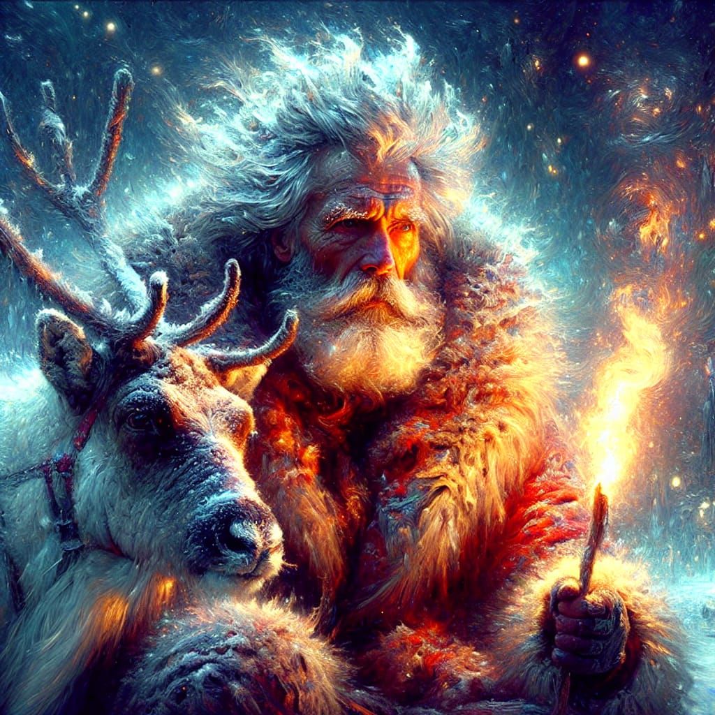 Determined Winter Wanderer in Frosty Wilderness