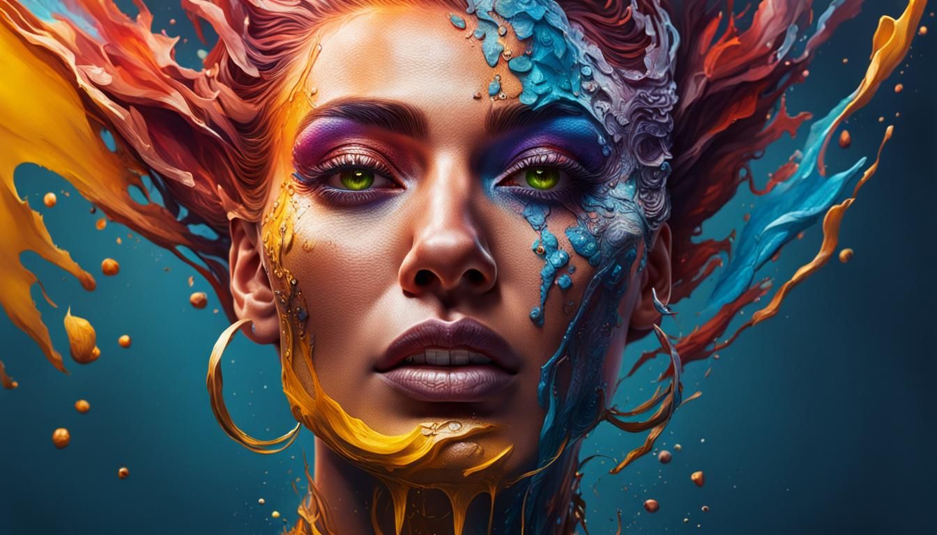 Lilith in Eden: Hyperrealistic Splash Art