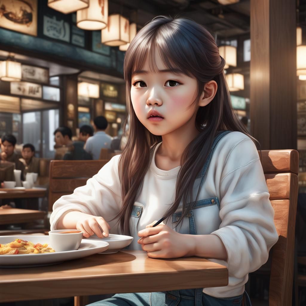 Cute Korean Toddler Pout in 3D Portrait