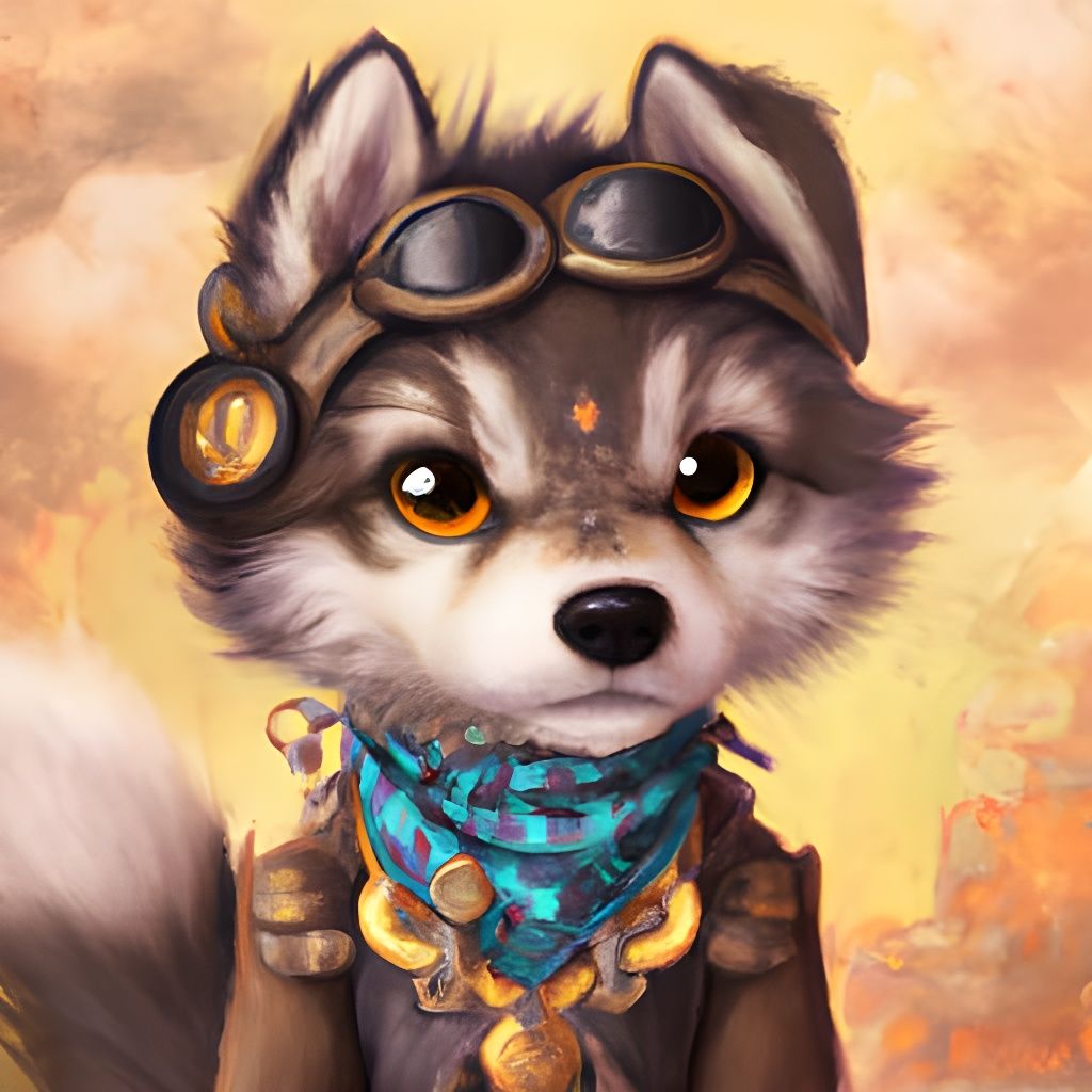 Chibi Steampunk Husky Character Design