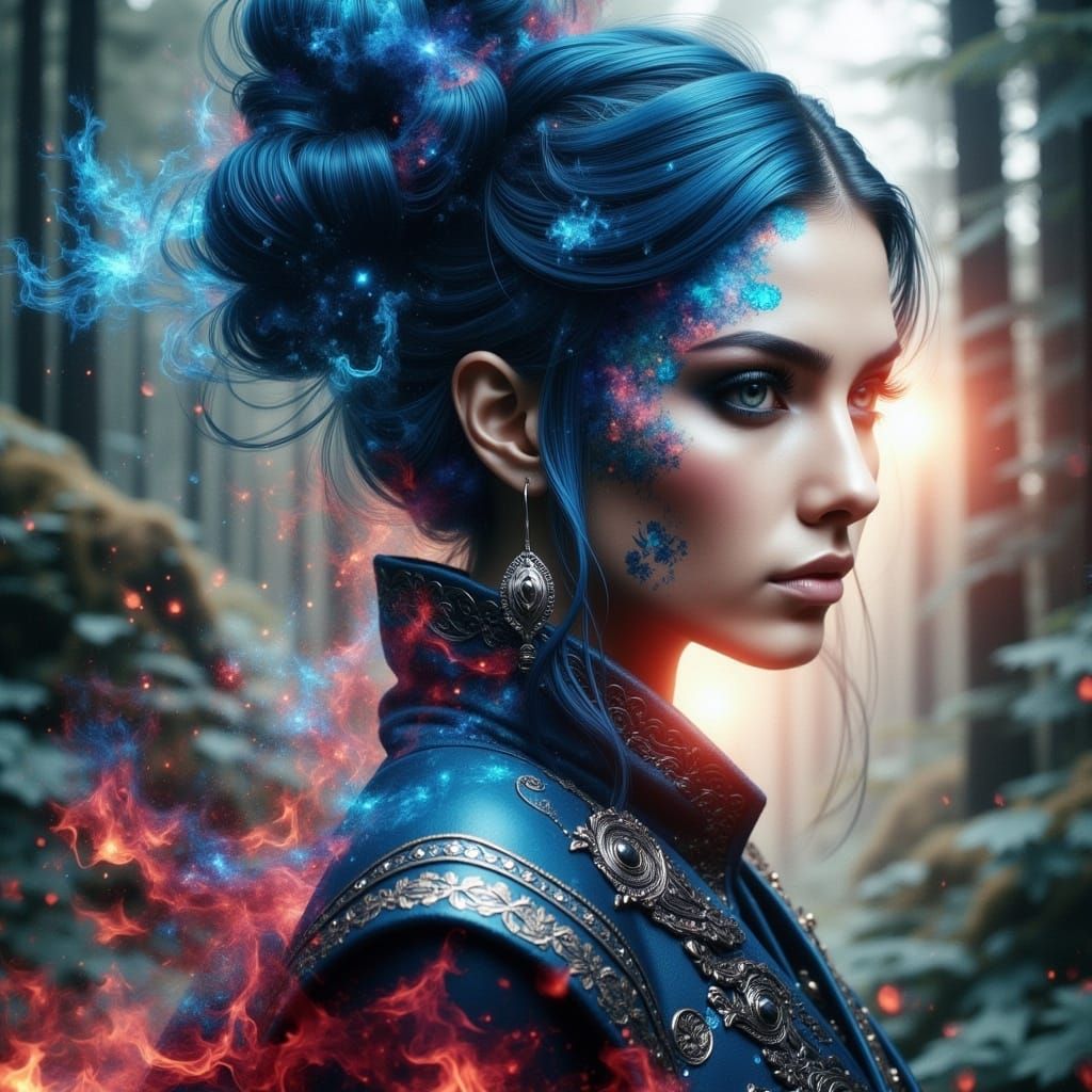 Seductive Arcane Warrior Princess in Vibrant Rococo Style