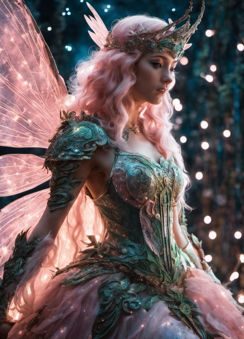 Glittering Fairy Warrior in Celestial Armor