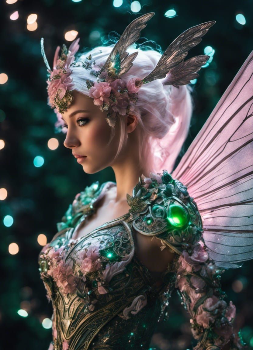 Glittering Fairy Warrior in Celestial Armor