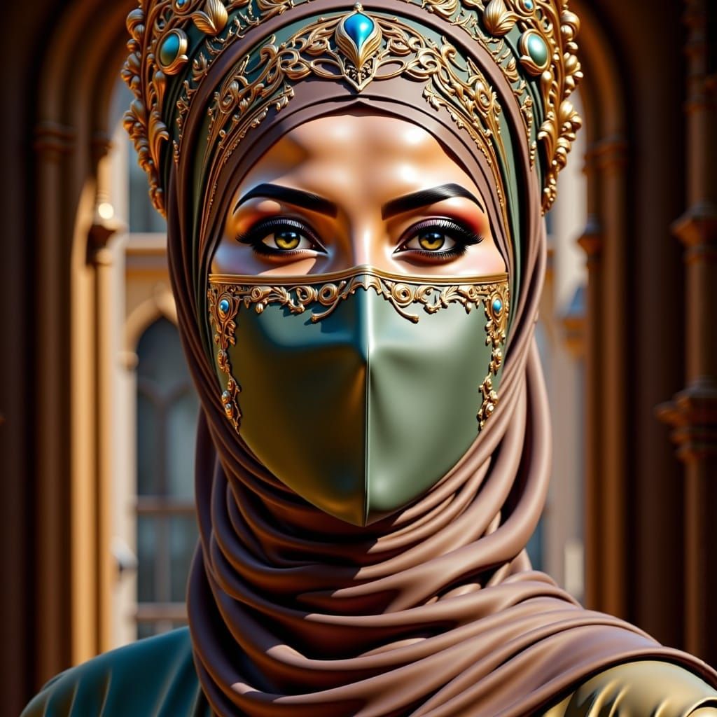 Regal Princess in Baroque Luxury Attire