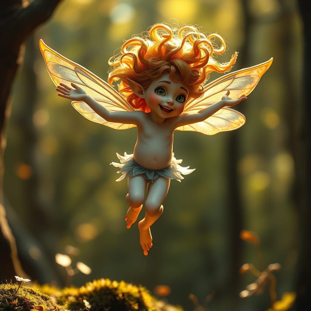 Whimsical Lutin in Enchanted Forest Dance