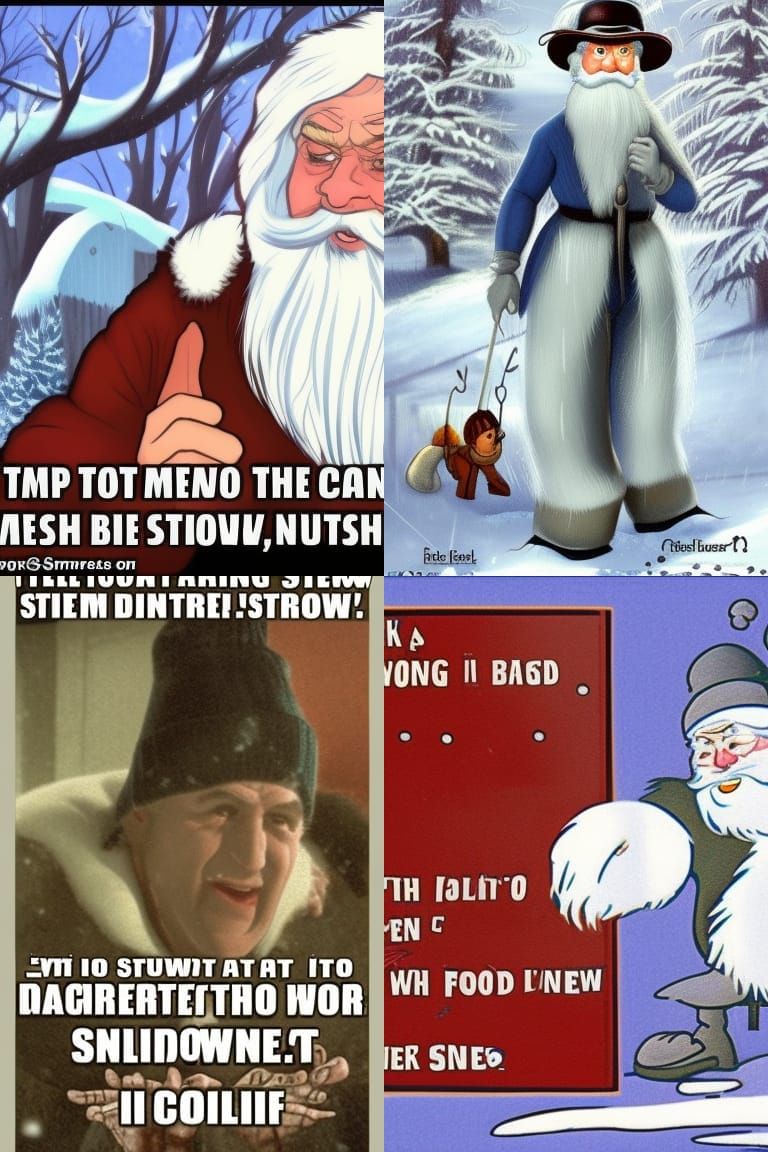 Cartoon Jack Frost About to Be Strangled