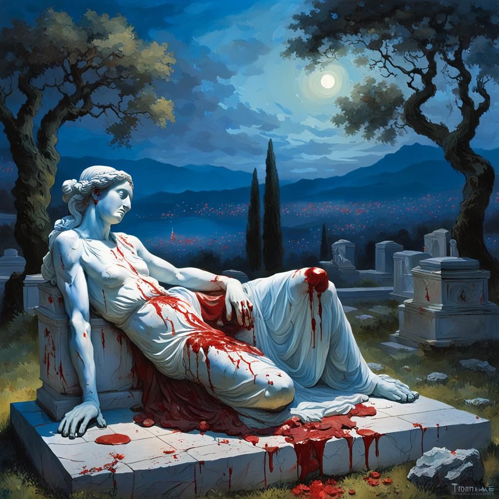 Weeping Woman Statue in Ancient Greece