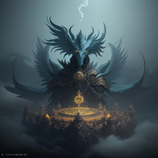 Mystical Tarot Reader in Phoenix Car: Surreal Concept Art