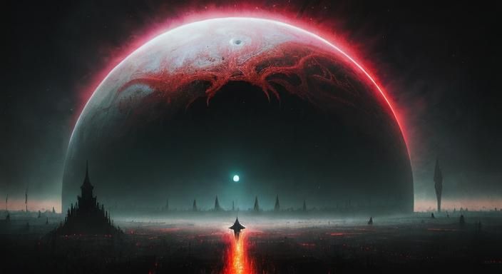 Surreal Dystopian Masonic Hellscape in Abstract Realism